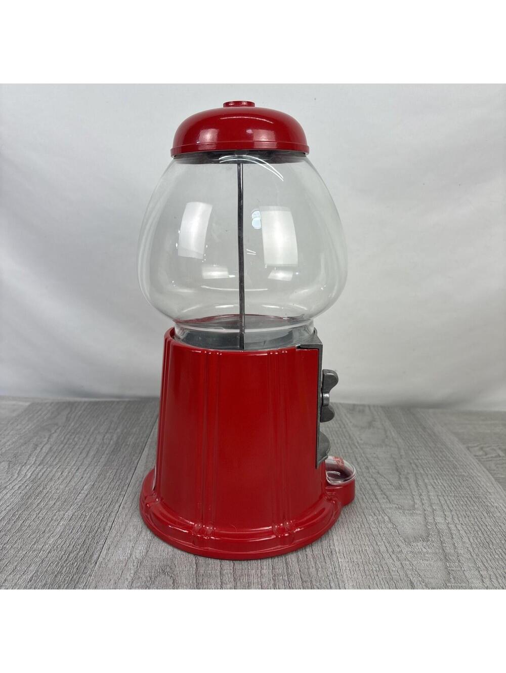 Vintage Red Carousel 1985 Gumball Candy Machine Metal Bank Glass Globe - 10.8" - Picture 8 of 14